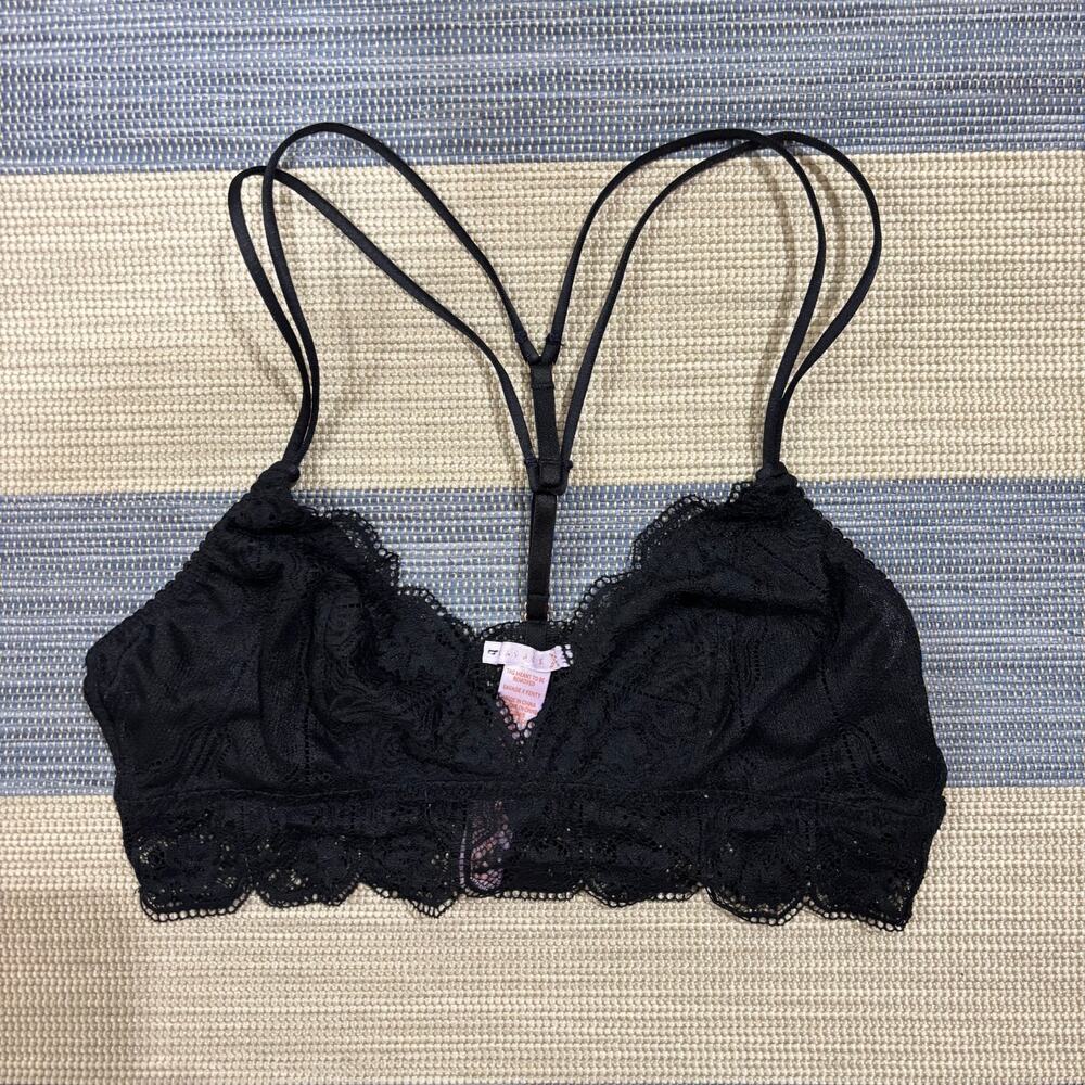 Savage‎ X Fenty Black Lace Bralette Double Strap Small